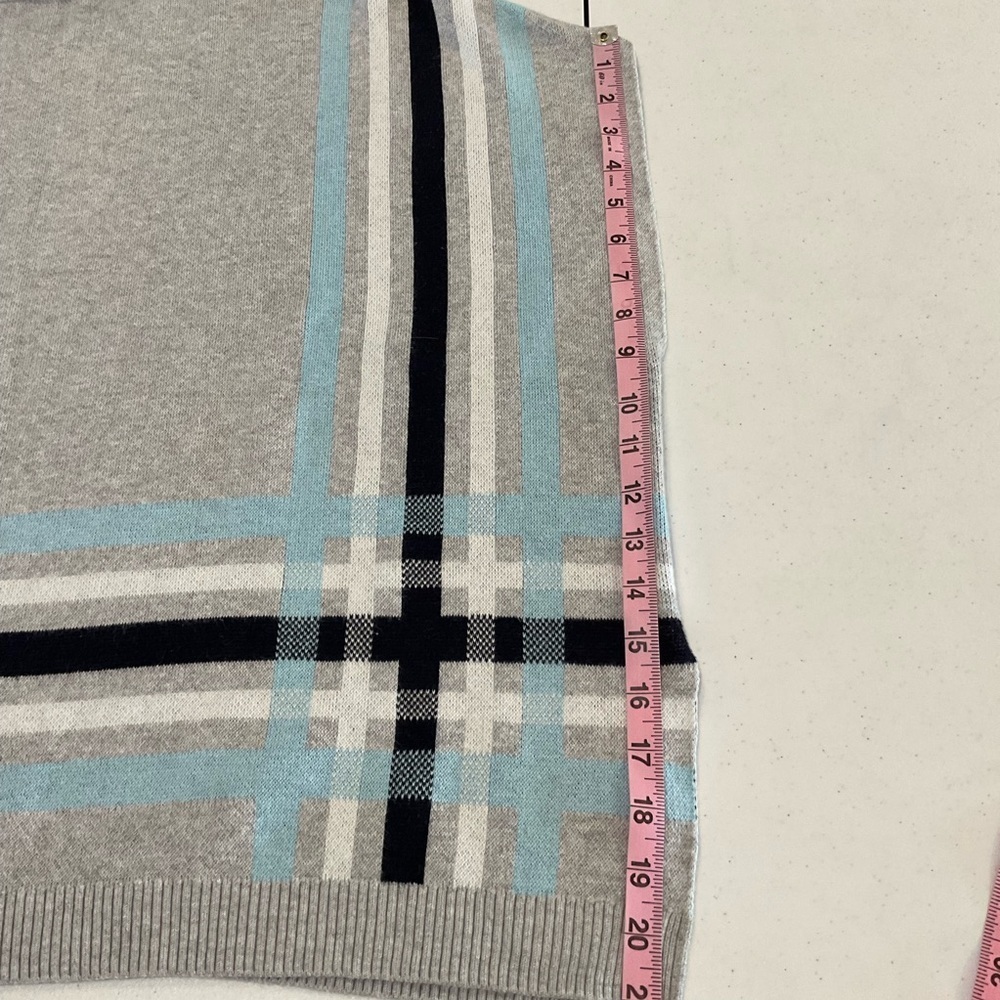 Talbots Sabrina Knit Sweater Poncho Grey, Blue & White Stripes Women’s XS/S - Picture 9 of 10